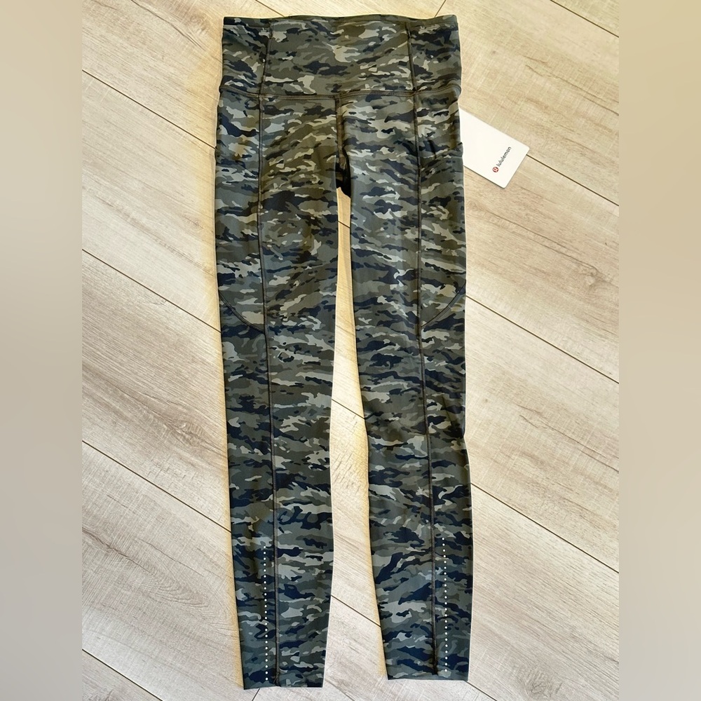 Lululemon Fast and Free HR 7/8 Camo Leggings size 4